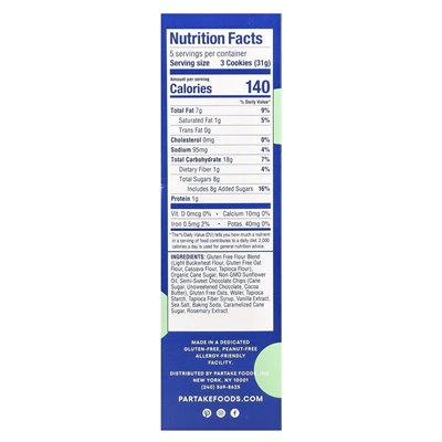 Partak, knusprige Kekse, Schokoladenstückchen, 5,5 oz (156 g)
