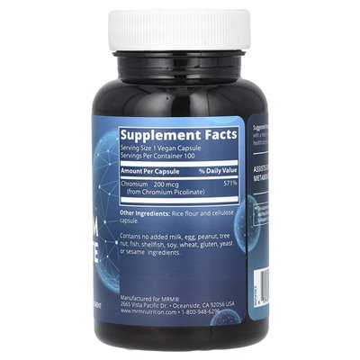 MRM Nutrition, Chromium Picolinate, 100 wegańskich kapsułek MRM Nutrition, Chromium Picolinate, 100 wegańskich kapsułek