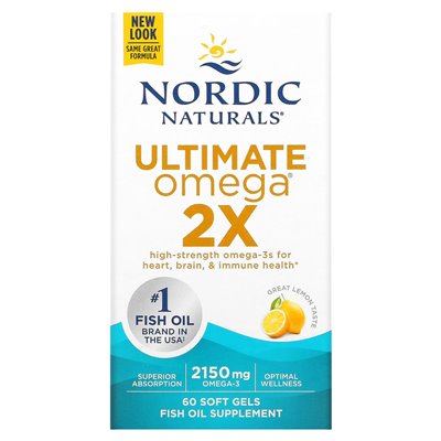 Nordic Naturals, Ultimate Omega 2X, cytryna, 2150 mg, 60 miękkich (1075 mg na miękki żel)