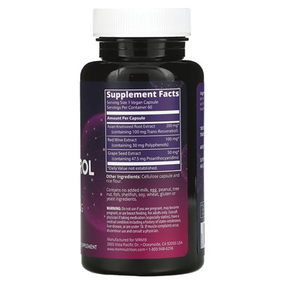 MRM Nutrition, resweratrol, 60 wegańskich kapsułek