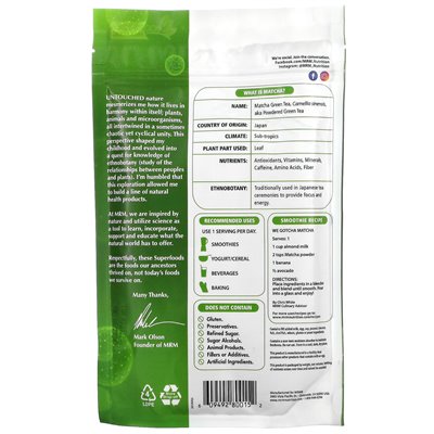MRM Nutrition, Matcha-Grünteepulver, 6 oz (170 g)