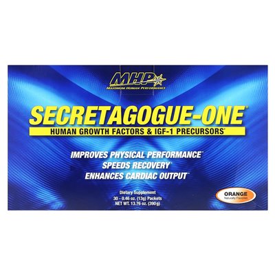 MHP, Secretagogue-One, Orange, 30 pakietów, 0,46 uncji (13 g) każdy MHP, Secretagogue-One, Orange, 30 pakietów, 0,46 uncji (13 g) każdy