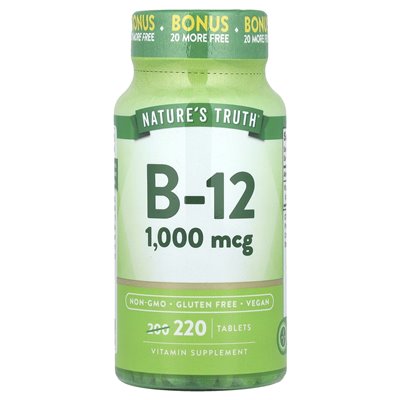 Nature's Truth, witamina B-12, 1000 MCG, 220 tabletek