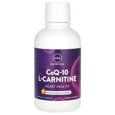 MRM Nutrition, COQ-10 L-Carnitine Liquid, Orange-wanilla, 16 Oz (480 ml)