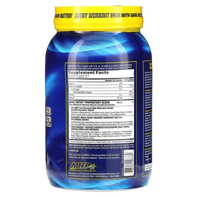 MHP, ciemna materia, akcelerator wzrostu mięśni po treningu, Punch Fruit, 3,44 funtów (1560 g) MHP, ciemna materia, akcelerator wzrostu mięśni po treningu, Punch Fruit, 3,44 funtów (1560 g)