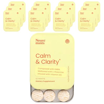 Neurogum, neurominty, spokój i klarowność, miodowa cytryna, 12 opakowań, 12 sztuk każdy
