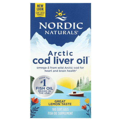 Nordic Naturals, arktyczna wątroba olej z wątroby, cytryna, 180 miękkich żeli