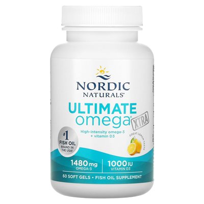 Nordic Naturals, Ultimate Omega Xtra, cytryna, 1480 mg, 60 miękkich żeli (740 mg na miękki żel)