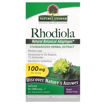 Nature's Answer, Rodiola, 100 mg, 60 Wegetariańskich Kapsułek