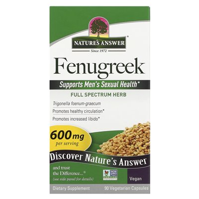 Nature's Answer, Fenugreek, 600mg, 90 Vegetarian Capsules