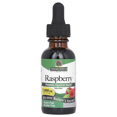 Odpowiedź natury, malina, wolna od alkoholu, 1000 mg, 1 fl oz (30 ml)