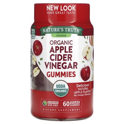 Nature's Truth, Organic Apple Cider, Natural Apple, 60 Vegan Gummies