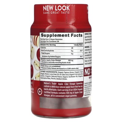Nature's Truth, Bio-Apfelwein, natürlicher Apfel, 60 vegane Gummibärchen