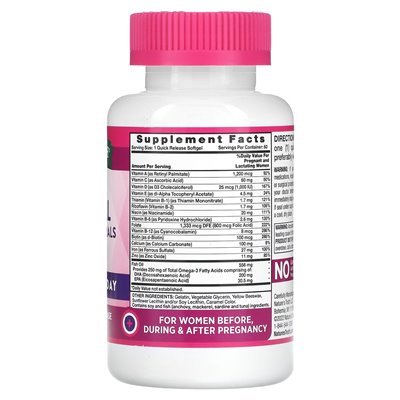 Nature's Truth, Ultra Prenatal Vitamins &amp Minerals + DHA, 60 Softgels Szybkie uwalnianie