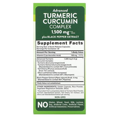 Nature's Truth, Kurkuma-Curcumin-Komplex, 1500 mg, 60 Kapseln mit schneller Wirkstofffreisetzung (750 mg pro Kapsel)