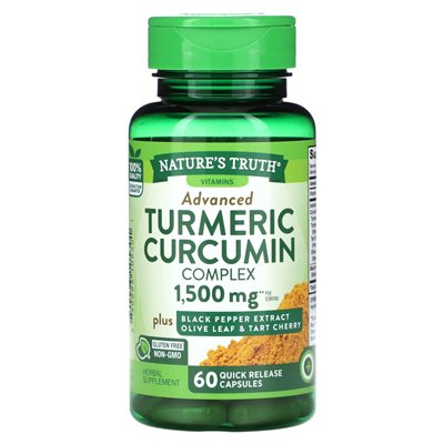 Nature's Truth, Kurkuma-Curcumin-Komplex, 1500 mg, 60 Kapseln mit schneller Wirkstofffreisetzung (750 mg pro Kapsel)