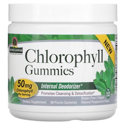Nature's Answer, Chlorophyll-Gummibärchen, natürliche Pfefferminze, 50 mg, 60 Pektin (25 mg pro Gummibärchen)