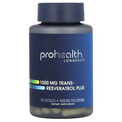 ProHealth Longevity, Trans-Resveratrol Plus, 1000mg, 60 Capsules (500mg per capsule)