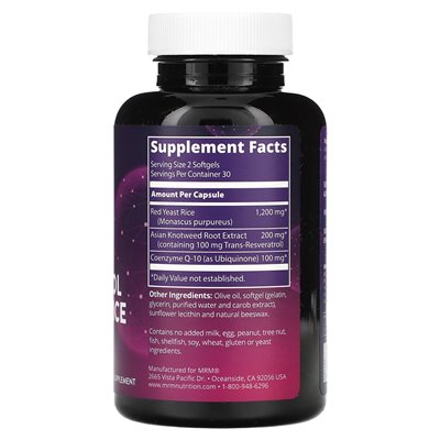 MRM Nutrition, COQ-10 RESWERTROL Red Drożdże Ryż, 60 miękkich MRM Nutrition, COQ-10 RESWERTROL Red Drożdże Ryż, 60 miękkich