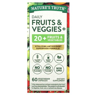 Nature's Truth, Everyday Fruits & Veggies +, 60 vegetarische Kapseln