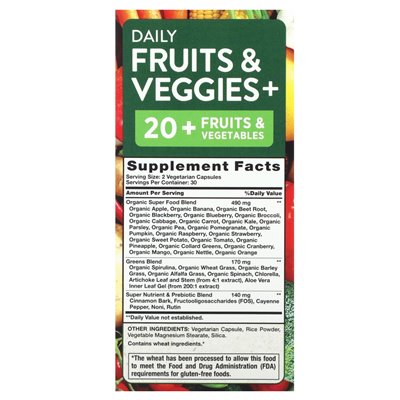 Nature's Truth, Everyday Fruits & Veggies +, 60 vegetarische Kapseln