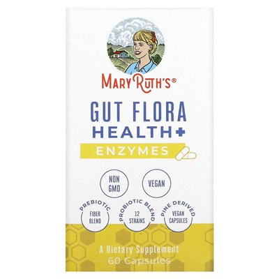 MaryRuth's, Gut Flora Health + Enzymes, 60 Capsules MaryRuth's, Gut Flora Health + Enzymes, 60 Capsules