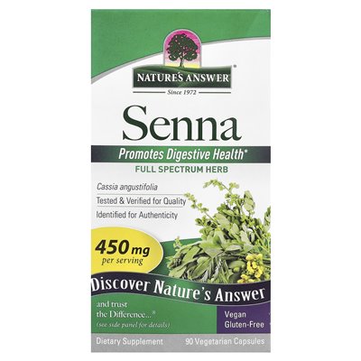 Odpowiedź natury, Senna, 450 mg, 90 kapsułek wegetariańskich Odpowiedź natury, Senna, 450 mg, 90 kapsułek wegetariańskich