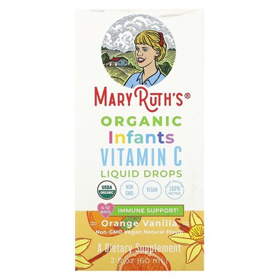 Maryruth's, Organic Infants witaminowe krople płynne, 6-12 miesięcy, pomarańczowa wanilia, 2 fl oz (60 ml)