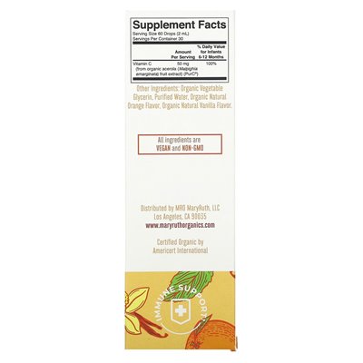 Maryruth's, Organic Infants witaminowe krople płynne, 6-12 miesięcy, pomarańczowa wanilia, 2 fl oz (60 ml)