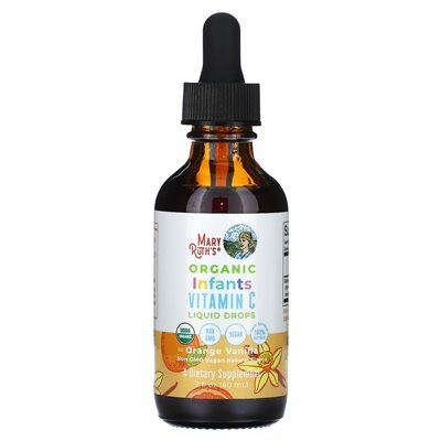 Maryruth's, Organic Infants witaminowe krople płynne, 6-12 miesięcy, pomarańczowa wanilia, 2 fl oz (60 ml)