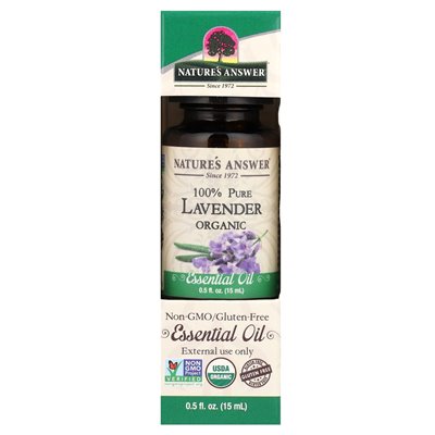 Nature's Answer, 100% Pure Organic Essential Oil, Lavender, 0.5 fl oz (15 ml) Nature's Answer, 100% Pure Organic Essential Oil, Lavender, 0.5 fl oz (15 ml)