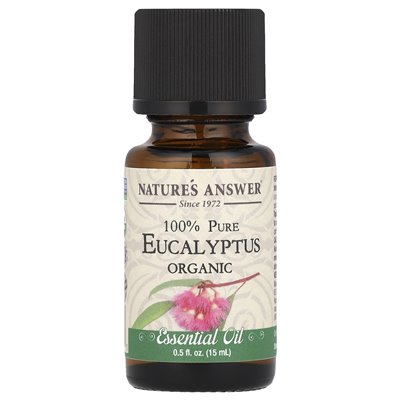 Odpowiedź natury, 100% czysty organiczny olejek eteryczny, eukaliptus, 0,5 fl oz (15 ml)