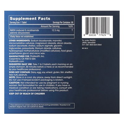 Długość zdrowotna, energia Nadh, 12,5 mg, 90 tabletek Długość zdrowotna, energia Nadh, 12,5 mg, 90 tabletek