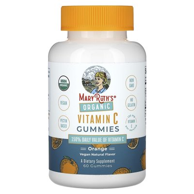 Maryruth's, Organic Vitamin C Gummi, Orange, 135 mg, 60 gummy (45 mg na gumę)