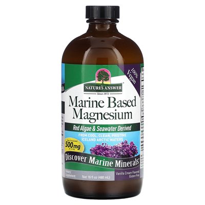 Odpowiedź natury, magnez na bazie morskiej, krem ​​waniliowy, 500 mg, 16 fl oz (480 ml)