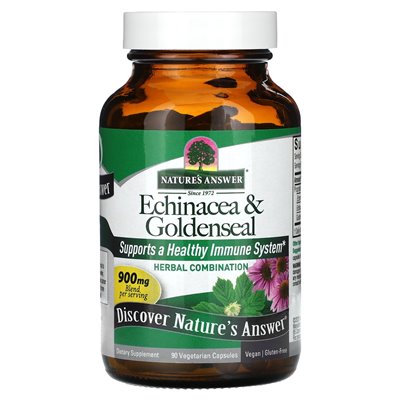 Nature's Answer, Echinacea & Gelbwurzel, 90 vegetarische Kapseln