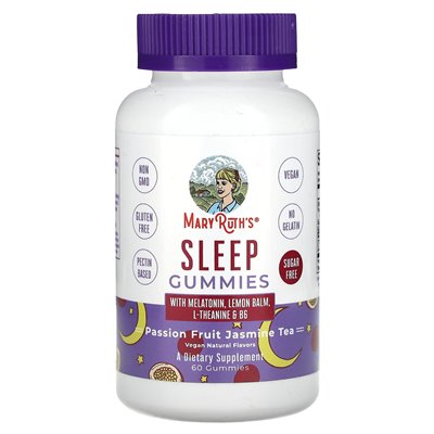 Maryruth's, Sleep Gummies, Passion Fruit Jasmine Tea, 60 gumzy