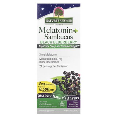 Nature's Answer, Melatonin + Sambucus, alkoholfrei, 4 fl oz (120 ml)