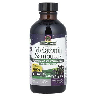Nature's Answer, Melatonin + Sambucus, alkoholfrei, 4 fl oz (120 ml)