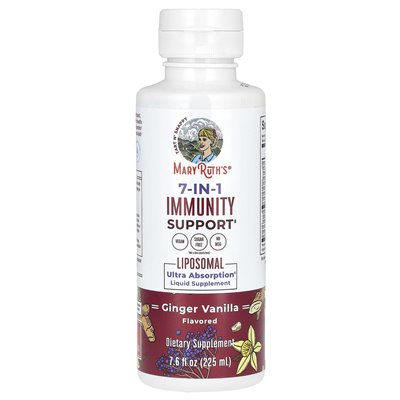 Maryruth's, odporność 7-w 1 Wsparcie Liposomal, Ultra Absorption, Ginger wanilia, 7,6 Fl Oz (225 ml)
