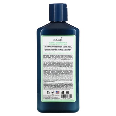 Płatkowe świeże, włosy resq®, szampon, pielęgnacja skóry głowy z octem jabłkowym, 12 fl oz (355 ml)