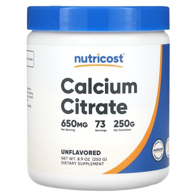 Nutricost, cytrynian wapnia, niezmożony, 8,9 uncji (250 g)