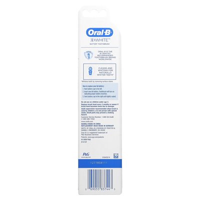 Oral-B, 3D Biały, Elektryczna Szczoteczka Do Zębów, 1 szczoteczka