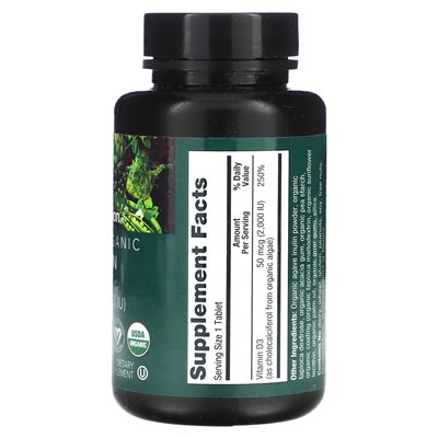 Plantfusion, witamina D3, 50 mcg (2000 IU), 60 wegańskich tabletek