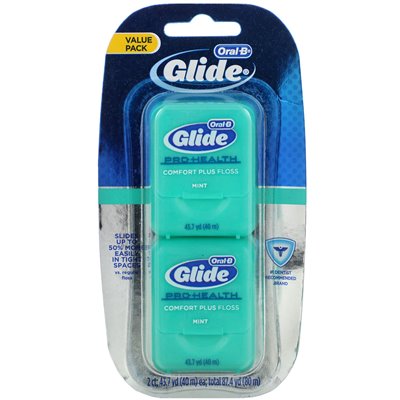 Oral-B, szybkie, pro-health, komfort plus floss, mennica, 2 paczki, 43,7 yd (40 m)