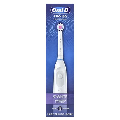 Oral-B, Oral-B 3D White Brilliance Whitening Battery Toothbrush, White, 1 Toothbrush Oral-B, Oral-B 3D White Brilliance Whitening Battery Toothbrush, White, 1 Toothbrush