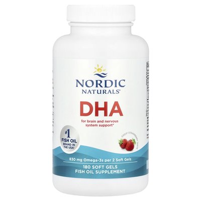 Nordic Naturals, DHA, Strawberry, 180 miękkich żeli