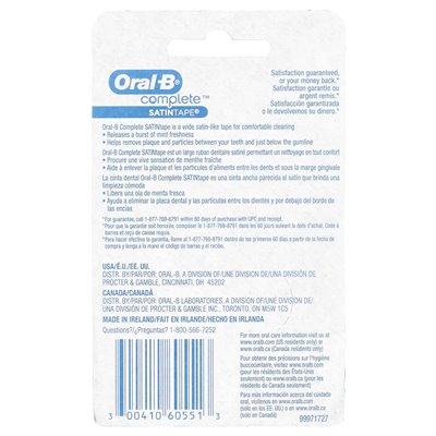 Oral-B, kompletny, satintape, mięta, 27 yd (25 m)
