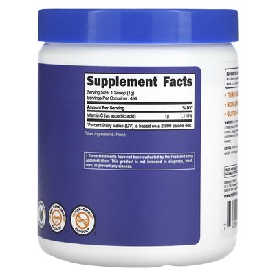 Nutricost, witamina C, bezslenda, 16 uncji (454 g)