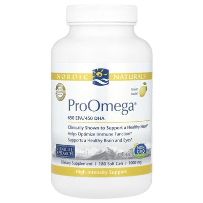 Nordic Naturals, Proomega®, cytryna, 1000 mg, 180 miękkich żeli (500 mg na miękki żel)